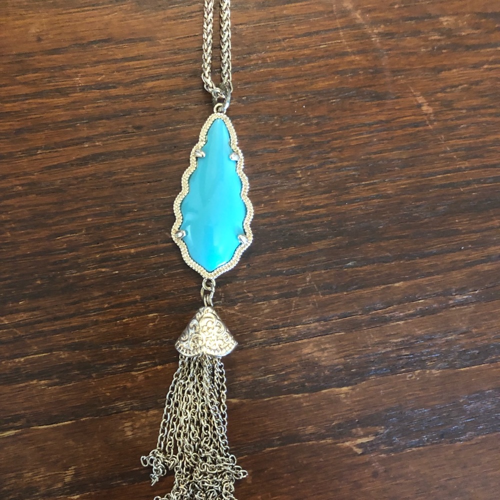 Blue tassel necklace
